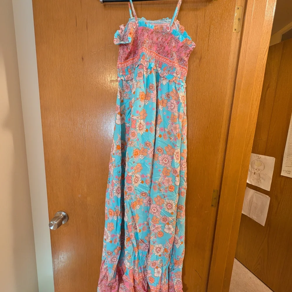 Cupshe Pink and Blue Floral Maxi Dress - Picture 2 of 4